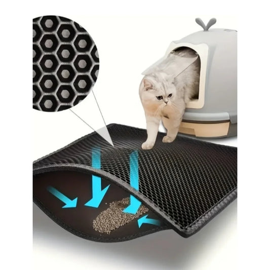 HonestyBazaar™ Cat Litter Mat - Double Layer Waterproof & Non-Slip, Washable