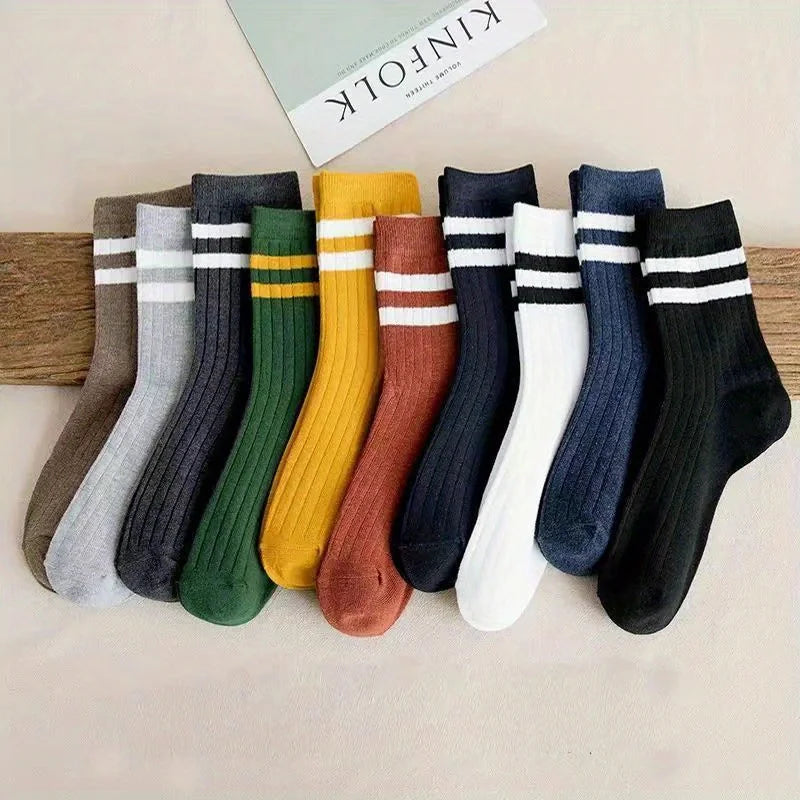 HonestyBazaar™ 5 Pairs Men's Vintage Athletic Socks Autumn/Winter Fashion Sports Set