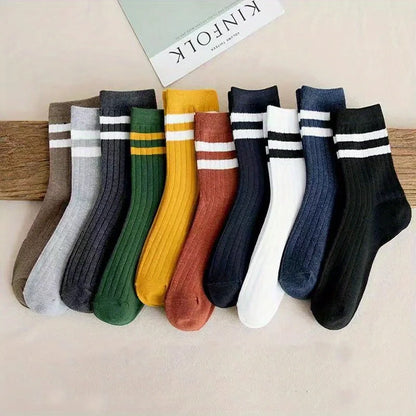 HonestyBazaar™ 5 Pairs Men's Vintage Athletic Socks Autumn/Winter Fashion Sports Set