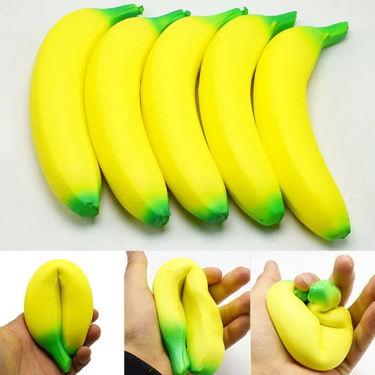 HonestyBazaar™ Jumbo Slow-Rising Squishy Banana Toy Stress Reliever & Pressure Reducer