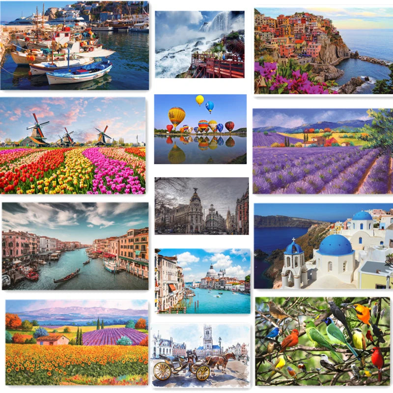 HonestyBazaar™ 500-Piece Jigsaw Puzzle – 46x28cm Landscape Oil Painting Art