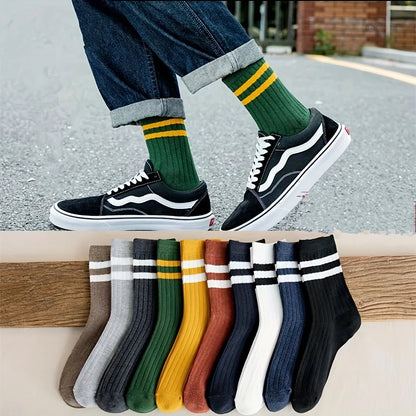 HonestyBazaar™ 5 Pairs Men's Vintage Athletic Socks Autumn/Winter Fashion Sports Set